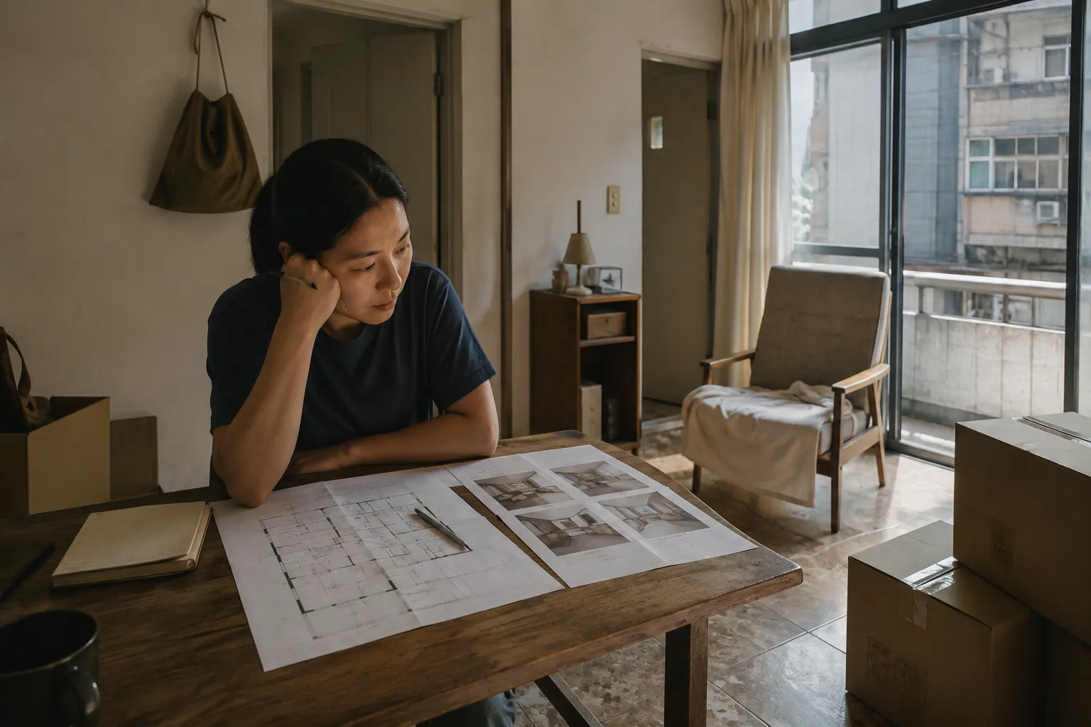 文章〈住得不舒服時，除了整理，還能重新選擇嗎？〉的居家與物品流動情境封面圖