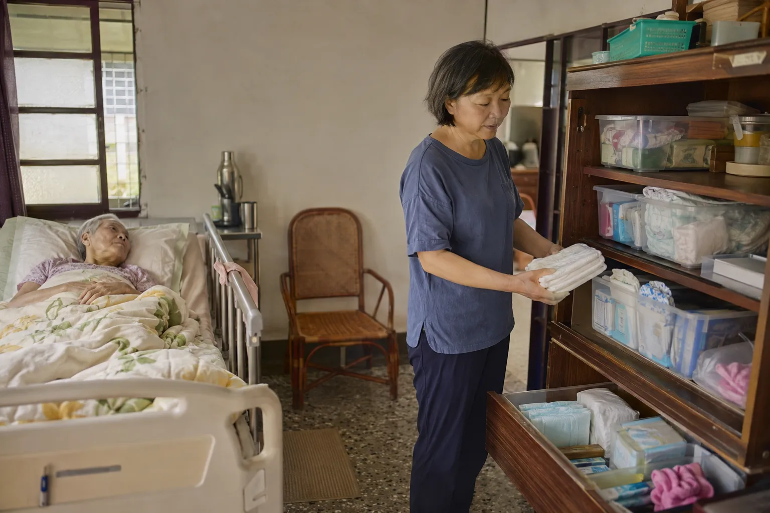 文章〈照顧期間物品變多，先別怪自己買太多〉的居家與物品流動情境封面圖